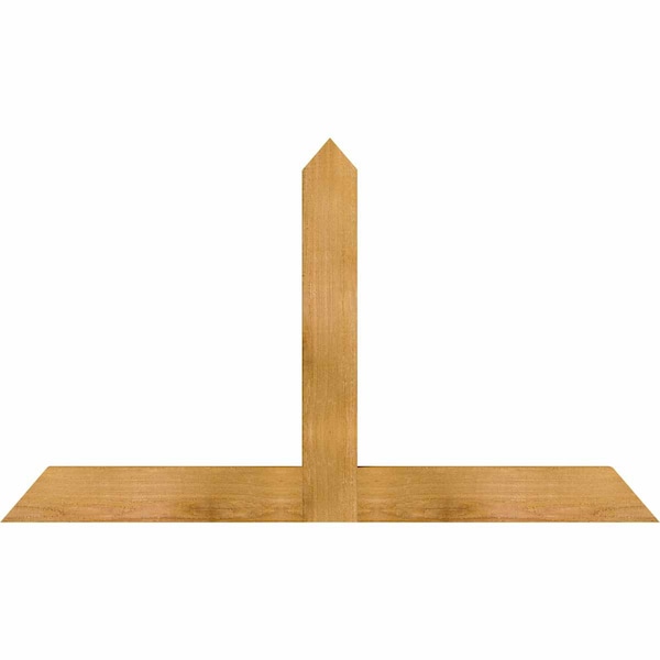 Ekena Millwork Portland Rough Sawn Timber Gable Bracket, Western Red Cedar, 48"W x 28"H x 2"D x 4"F, 14/12 Pitch GBW048X28X0204POR00RWR - main